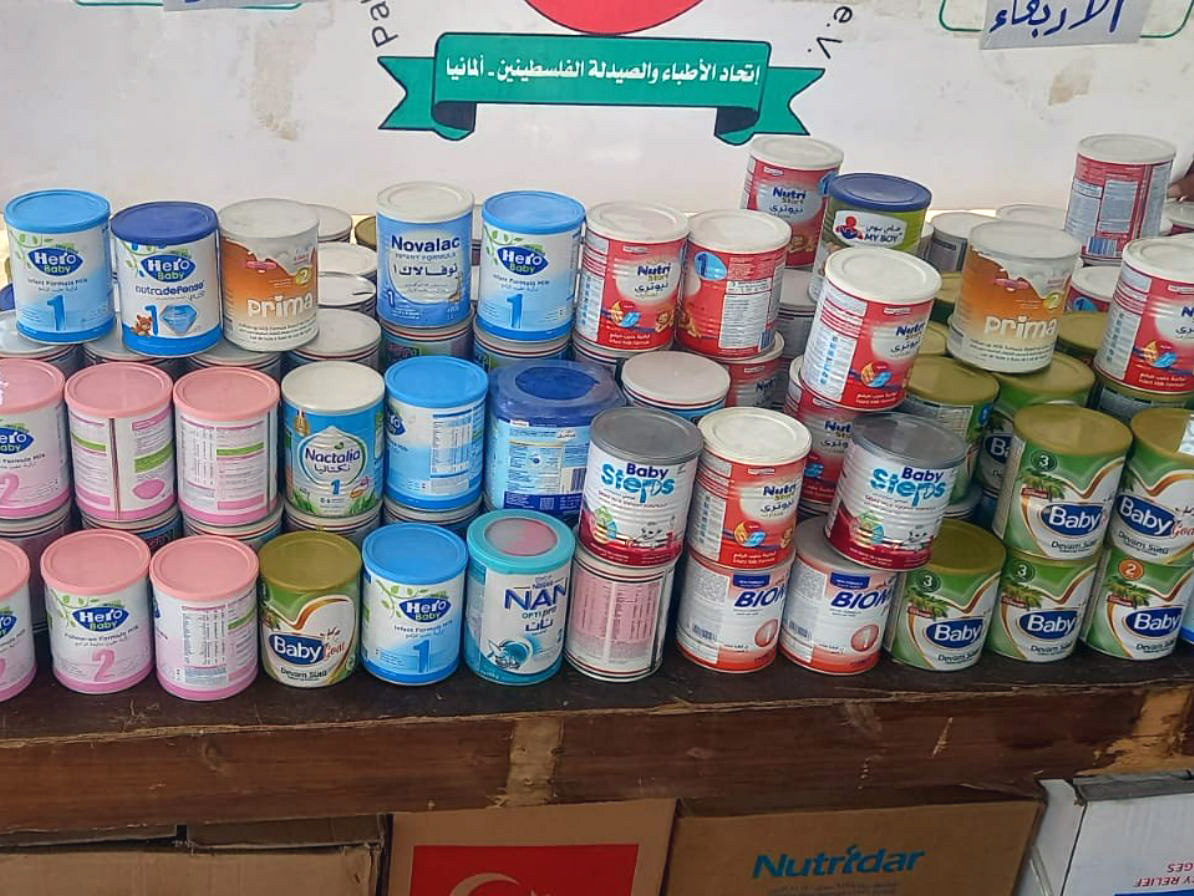 Säuglingsnahrung für bedürftige Kinder im Gazastreifen 2025
